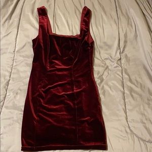 Maroon velvet dress
